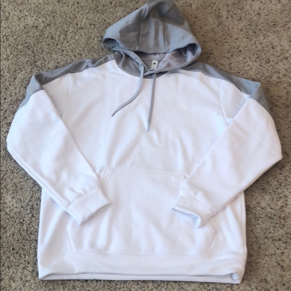 NWOT mens lg adidas white hoodie dry fit
